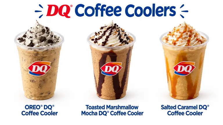 Dairy Queen OREO, Toasted Marshmallow Mocha, and Salted Caramel Coffee Coolers.