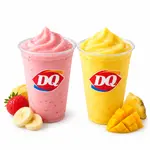 Dairy Queen Strawberry banana and mango pineapple smoothies